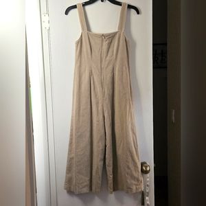 Cropped wide leg corduroy overalls